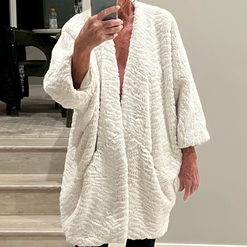 Super cozy, oversized furry sweater/jacket, by Saturday Sunday